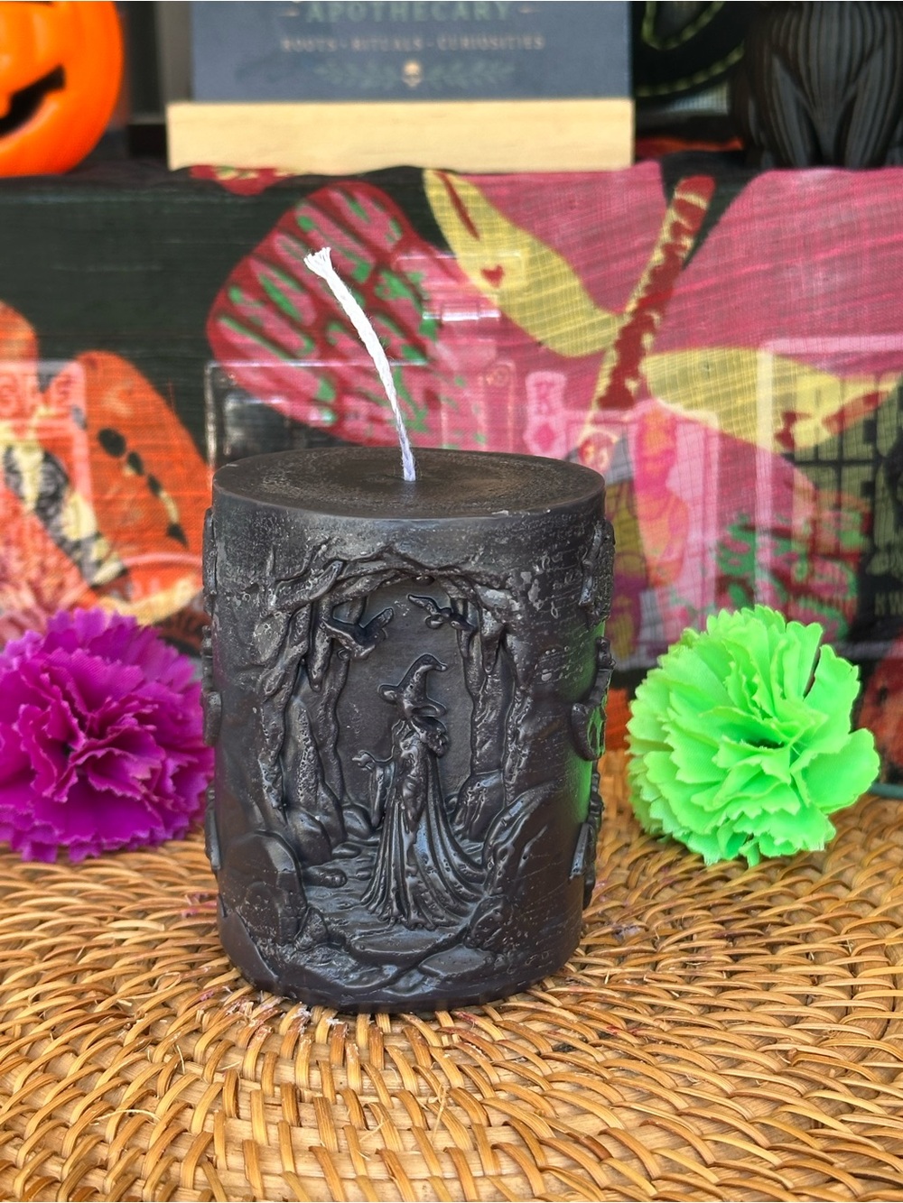 Black Witch in the Woods Pillar Candle